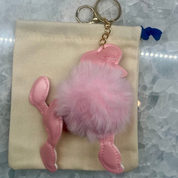 Pink Poodle purse/bag charm Keychain w/dustbag - Picture 4 of 5